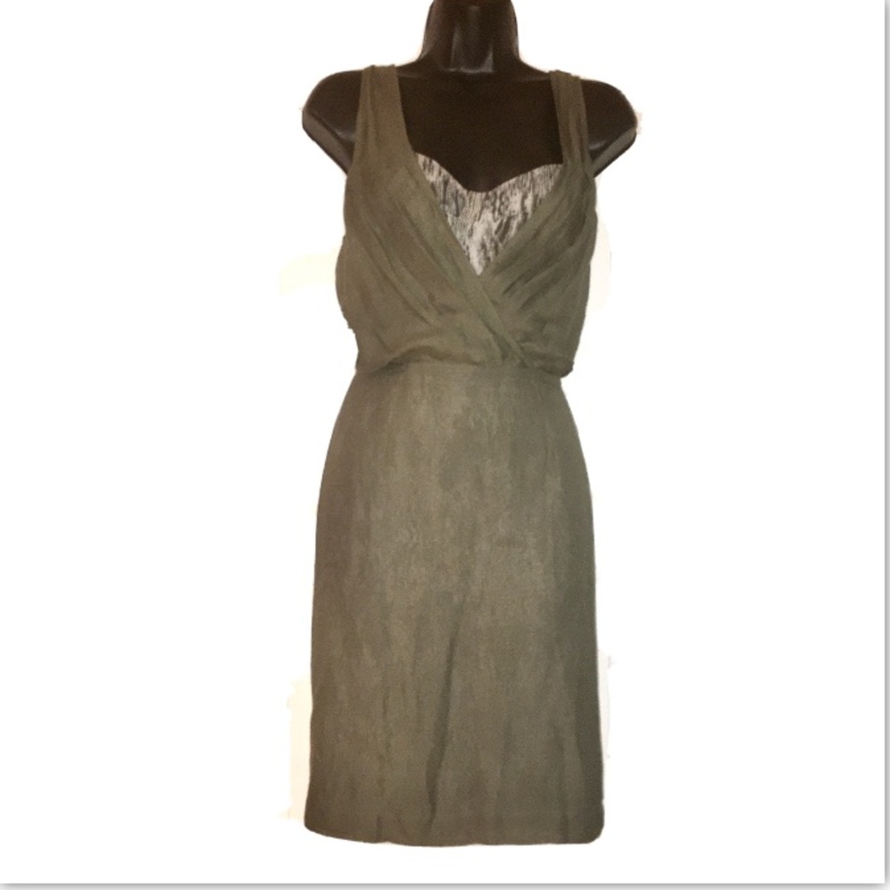 Addison silk olive green dress